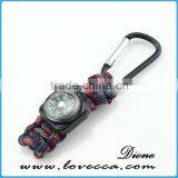 Outdoor Survival Paracord Nylon Custom Keychain and Compass thumbnail-4