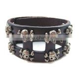 Individualized Unisex Leather Skull Bracelet