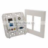 120 X 120mm Face Plate HDMI VGA CAT6 RJ45 3RCA AV TV AC Power Wall Plate Support DIY thumbnail-3