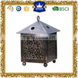 Antique bronzed Mini metal candle lantern for outdoor decoration