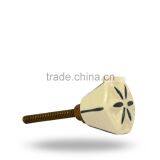 Ceramic Alaskan Black Flower White Knob thumbnail-2