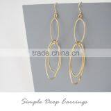 Hotselling gold plate fashion long hanging earrings for girls