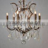 IC2081-6 Wedding Chandelier Clear Crystal Iron Frame Wrought Iron Candle Chandeliers