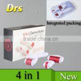 New 4 in 1 Derma Roller Set With 3 Replaceable Roller Heads 300 / 720 / 1200 Needles for Eye+face+body
