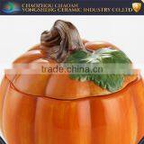 Decorative Ceramic Small Pumpkin Design Attractive Sugar Canister thumbnail-2