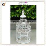 Cream White Iron Bird Cage Decorative thumbnail-1