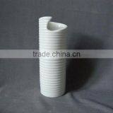 Pure White Cylinder Stoneware Bud Vase for Single Flower for Gladiolas and Calla Lilies thumbnail-2
