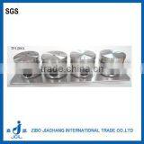 Mini Metal Coating Cylinder Glass Spice Shaker Jar Set With Base thumbnail-1