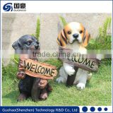 Impressive Resin dog welcome sign garden statues