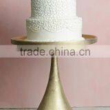 Golden Round Metal Tall Base Cake Stand thumbnail-1