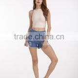 2017 Hot Selling Fashion Lace Crochet Denim Sexy Shorts For Women thumbnail-2