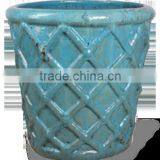 Basketweave Ceramic Planter thumbnail-1