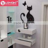 Creative Design Organizer Home Furniture for Storage Wood Wall Mounted Shelf With Drawer thumbnail-5
