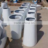 White Modern Fiberglass Flowerpot Planter thumbnail-4