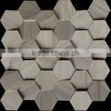 MM-CV235 Super Quality Indoor Design Natural Stone Marble Hexagon Mosaic Tile thumbnail-2
