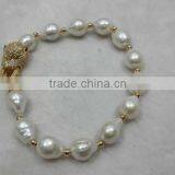 New Design 9-10mm Baroque Freshwater Pearl Bracelet thumbnail-3