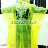 Yellow Plastic Rain Poncho With Hood thumbnail-1