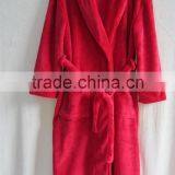 100% Polyester Powder Plush Fleece/flannel Women's Bathrobe ,Microfiber Down Robe thumbnail-1