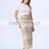 Latest Ladies Elegant Fashion Beautiful Party Skirt Sequin Beading Embellishment Skirt Long Skirt thumbnail-2
