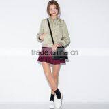 HAODUOYI Women Autumn Army Green Flower Embroidery Back Jacket for Wholesale thumbnail-2