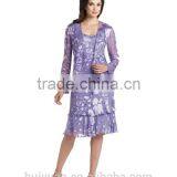 3 Colors Long Sleeve Knee Length Mother Party Dress thumbnail-3