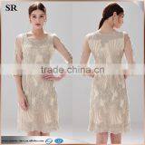 Popular Ladies Sleeveless Crochet Lace Long Evening Party Dress thumbnail-1