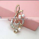Hot Sales Metal Crystal Music Note Simbol Brooches Yiwu Supplier Music Instrument Brooches for Souvenirs Gifts thumbnail-1
