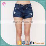 2016 Fancy Hot Shorts Womens Navy Washed Denim Sexy Shorts thumbnail-1