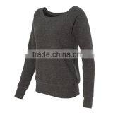High Quality Tri-blend Sweatshirt for Women , Wholesale Crew Neck Heather Gray Sweatshirt thumbnail-1