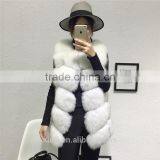 Super Quality New Style 2016 Spring Fall Women's Long Real Fox Fur Vest Blue Fox Fur Jacket Natural Fox Fur Waistcoat thumbnail-3
