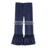 2015 Wholesale Organic Baby Wear Winter Triple Ruffle Pants Jean and Leather Pants thumbnail-2