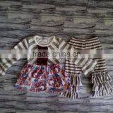 2016 Whosale Girl Boutique Outfits Kids Spring Clothing Sets Girls Long Sleeve and Ruffle Pant Set thumbnail-1