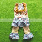 Wholesale Baby Clothes Set Fashion Cute Floral Pattern Tops Kids Boutique Clothing 2 Pcs Set Girls Outfits thumbnail-1