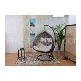 2 Seater Garden Swing Outdoor Rattan Swing Chair with Aluminum Frame