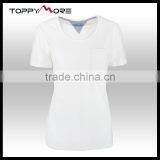 T092-1665W New Style 95 %Cotton 5% Elastane OEM White T Shirt Cotton thumbnail-1