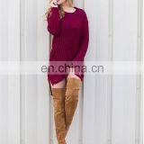 Korea Winter Long Coat Wholesale Hollow Out Knit Pullover Women Sweater KMY1286 thumbnail-6