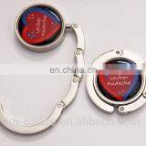 Round Shape Bag Holder Foldable Bag Holder Table Purse Hook for Lady, Custom Logo Printing Purse Hanger Silver Gold