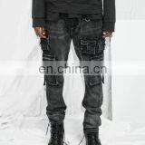 DiZNEW OEM High Quality USA Streetwear Black Denim Jeans For Men thumbnail-3