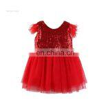 RTS Summer Princess Dress Sparkly Feathered Gauze Skirt Sleeveless Skirt Toddler Clothes for Summer thumbnail-2