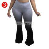 Streetwear Gradient Women Elastic Wide Leg Flare Pants Leggings High Waist Trousers Draped Jogger Pants Sweatpants thumbnail-5