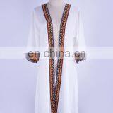 Белая вышивка пляжный купальник-крывалка 2019 Saida de Praia пляжный кафтан купальник-крывалка Пляжные платья Пляжная одежда Тюник thumbnail-2