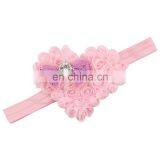 Pink Red Heart Shape Rose Flowers With Sequins Bows Rhinestones Chiffon Soft Hair Bands Girls Headbands Accessories Valentines thumbnail-6