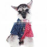 Trendy Blue Red Color Block Shirt Pet Clothes Schnauzer Plaid Dog Clothes thumbnail-4