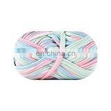 2020 Fancy Yarn Hand-knitted Material Crochet Bag Cushion Polyester Segment Dyed Rainbow T Shirt Yarn thumbnail-2