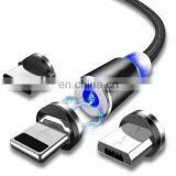 Flowing Light Led Magnetic Charging Cable Micro Usb Type C Magnet Usb Cable Streamer Phone Charger Cable For Iphone thumbnail-2