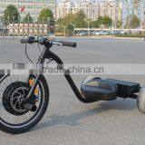 Motorized drift trike with leather seat