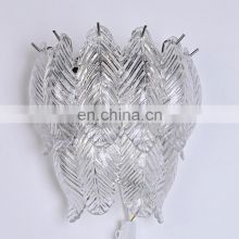 New design glass wall lamp hotel decorations leaves wall lamp