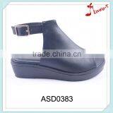 Popular New Model China Wholesale Slingback Platform Flat Buckle up Sandals Women thumbnail-1