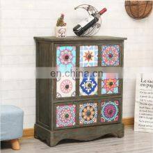 Factory Vintage 9 Drawers Wooden Cabinet thumbnail-1