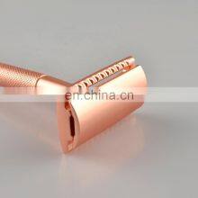 Women Men no Plastic Metal Matte Rose Gold Safety Razor thumbnail-3